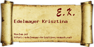 Edelmayer Krisztina névjegykártya